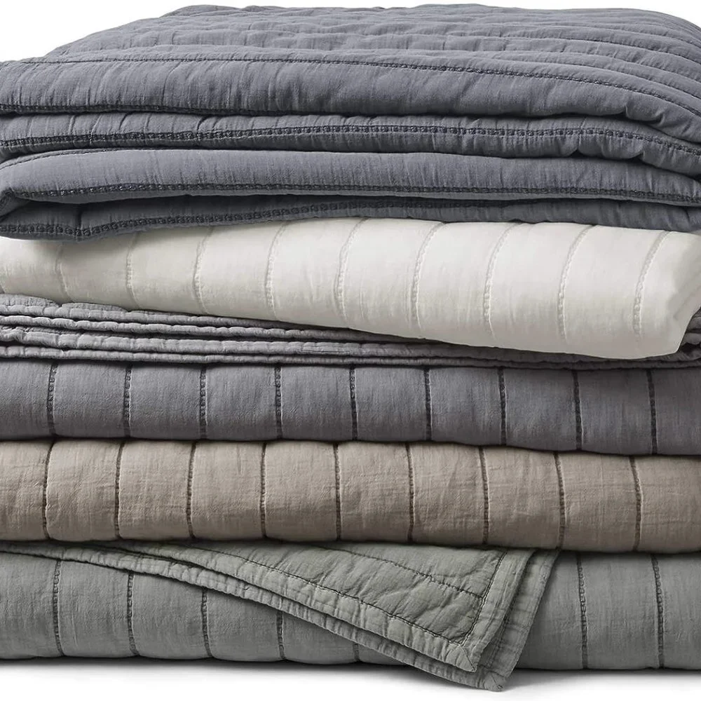 ELLEN DEGENERES MARMONT CHAMBRAY QUILTED EUROPEAN PILLOW SHAM 1-PC 26x26 NWT